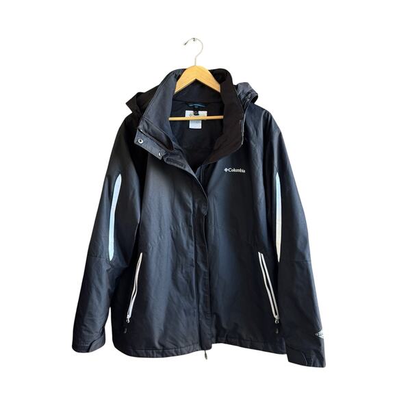 Columbia Bugaboo black Fleece Interchange Hooded winter Jacket Plus 2XL EUC - Picture 4 of 14